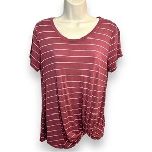 Nine Britton Women’s Levie Knot Front Knit Top Dark Pink Size Medium